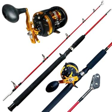 Imagem de KIT DE PESCA PESADA CARRETILHA CMIK LDT30 C/VARA 1.80M 40-80LB MACIÇA C/ROLDANA PEIXES ATE 50KG PEIXES GRANDES LADO DA MANIVELA:DIREITO