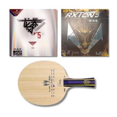 Imagem de Combo de Tênis de Mesa Profissional, Loki K3 5folhas de Madeira e 2Carbono, Cabo FL, com Borrachas Rxton3 e Reactor Tornado e, para Competição