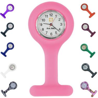 Imagem de Relogio Lapela Bolso Silicone Enfermagem - LOVE SAUDE, Rosa