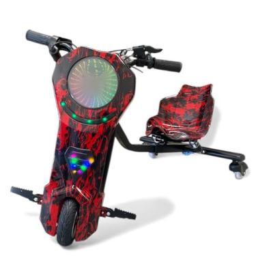 Imagem de Triciclo elétrico drift hoverboard 350w com luzes led e - Shark Blue