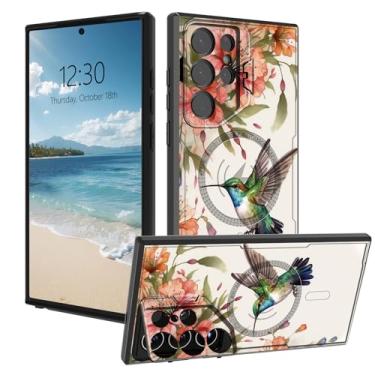 Imagem de AIRWEE Capa magnética robusta para Samsung Galaxy S25 Ultra, capa protetora de camada dupla à prova de choque com suporte de câmera oculta para Galaxy S25 Ultra 17.5 cm, beija-flor