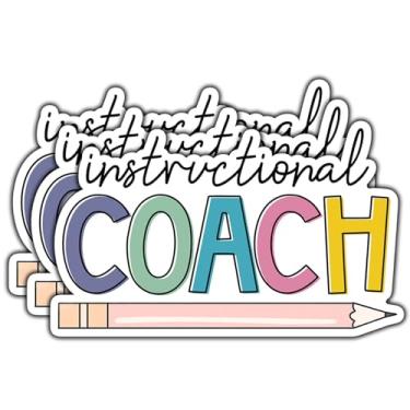 Imagem de (3 peças) Adesivo de treinador de instrução adesivos engraçados com citação de professor adesivos de vinil à prova d'água para livros, laptops, telefone, garrafas de água, copo copo Kindle 7,6 cm