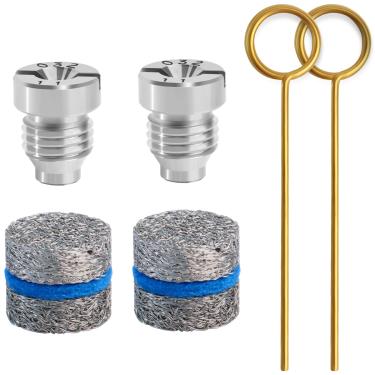 Imagem de UZJYIEYG Kit de filtro de malha de bocal de canhão de espuma de orifício de 1,1 mm para canhão de espuma, 3000PSI, com ferramenta de limpeza de orifício, 2 conjuntos