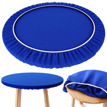 Imagem de Gilprop Capa de mesa de cartas de feltro de 91 cm, azul, dobrável, Mahjong, toalha de mesa elástica dobrável, serve para mesas de 91 a 122 cm para jogos de tabuleiro Mahjong Poker, Dominó