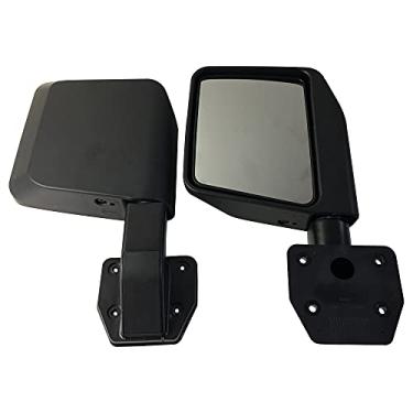 Imagem de Espelhos retrovisores laterais de estrada espelhos exteriores para J eE-p JK Wrangler 2007-2017, espelho retrovisor espelho auxiliar de ré de carro ABS 1 par, J319