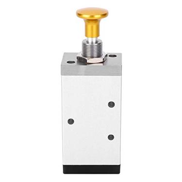 Imagem de Cryfokt Válvula Manual de Liga de Alumínio, Válvula de Botão Mecânica Durável para Sistemas Pneumáticos G1/4 Polegadas para Engenheiros (4R310-08)