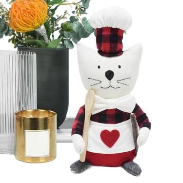 Imagem de Bonecas de gato para meninas, brinquedo de boneca de gato,Gato animal em forma de gato chef para casa | Gato de pelúcia multifuncional, brinquedo de gato para meninas, brinquedo macio para meninos, me