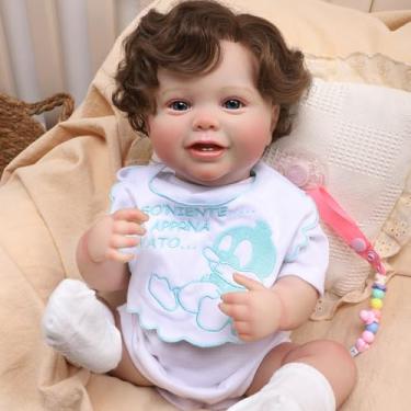 Imagem de Bebê Reborn Boneca Corpo de Silicone Realista Menina Pintada Original (Sorriso Menina 48cm)