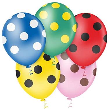 Imagem de Balão Decorado, Riberball, N.010, Com Bolinhas, Coloridos, Pacote com 25