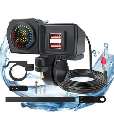 Imagem de Tomada USB com carregador de carro USB - Tomada de carro de motocicleta | Soquete do guiador da motocicleta para motocicleta, caminhão, carro, Rvs, Suvs