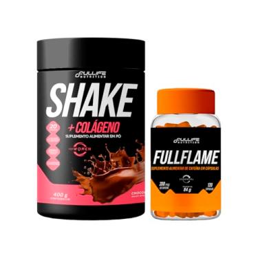 Imagem de Kit Shake Substituto de Refeição Com Colágeno 400g + Cafeina 200mg 120 Capsulas (Chocolate)