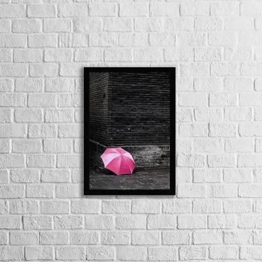 Imagem de Quadro Decorativo Fotografia Sombrinha Rosa 34x23Cm - Quadros On-Line