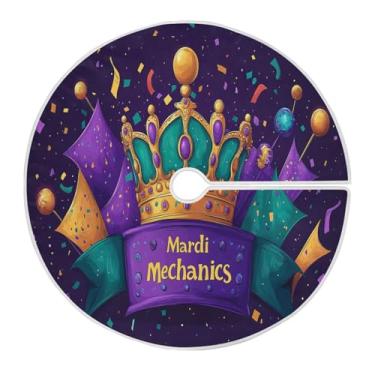 Imagem de Blueangle Saia de poliéster macio com coroa de carnaval de 118 cm para decoração de carnaval (218)