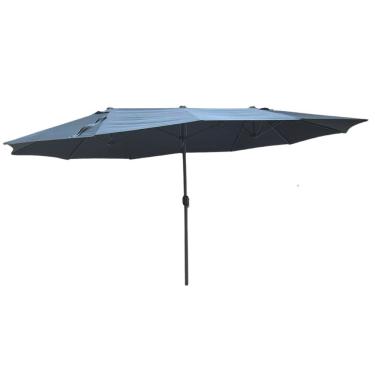 Imagem de Ombrelone Central Duplo Alumínio 4,6m Gigante Retrátil Azul Praia Piscina Jardim Importway Iwobcd460