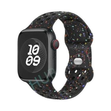 Imagem de Pulseira De Borracha Colorida Para Apple Watch Band 44mm 45mm 46mm 49m