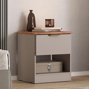 Imagem de Mesa Lateral Milan 1 Gaveta Carraro Avelã