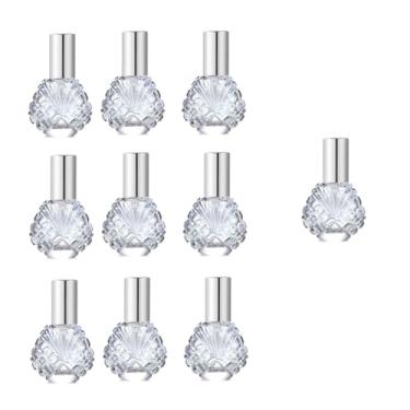 Imagem de YORROR Atomizador de perfume de vidro de 15 ml, frasco pequeno vazio de spray de perfume recarregável para homens e mulheres, frasco de perfume portátil com névoa fina para viagens (prata-15 ml) A)