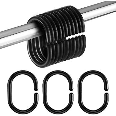 Imagem de 24 Pacotes de Anéis Cortina Chuveiro Borracha Silicone para Bastão Janela Banheiro Design Leve Flexível Fácil Instalar e Deslizante Aberto