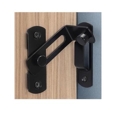 Imagem de Fechadura de porta, trava deslizante de aço inoxidável 90°, pacote com 2 ferrolho de cadeado de ângulo reto para portas, armários, portões, guarda-roupas, gaiolas para animais de estimação, galpões e