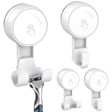 Imagem de LUXEAR Ganchos de sucção potentes ganchos de ventosa a vácuo - pacote com 2 navalhas, pacote com 2, branco único