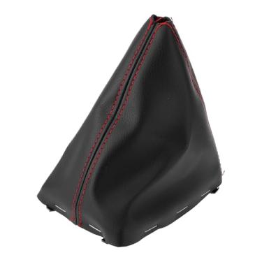 Imagem de Hihaha Polaina de câmbio de marchas para Ford Focus C-MAX 2003-2010 capa de botão de alavanca de câmbio capa de câmbio couro à prova de poeira 1 peça preto vermelho