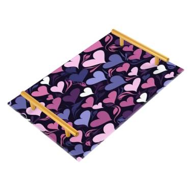 Imagem de Wassud Bandeja de banheiro em forma de coração, bandejas de acrílico para perfume, alça de maquiagem, cômoda, quarto, cozinha, mesa, 30 x 20 cm