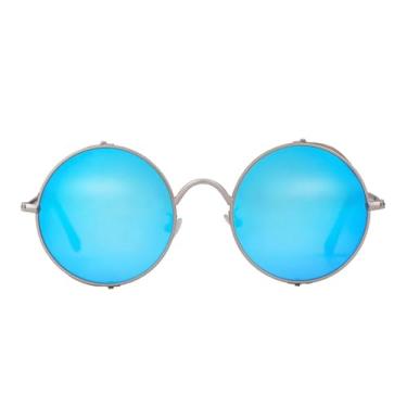 Imagem de HCHES Óculos de Sol Retrô Steampunk Vintage Redondos para Homens e Mulheres, Pequenos, de Metal, para Dirigir, com Proteção UV400 (2 unidades)