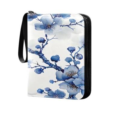Imagem de Wassud Fichário de 4 bolsos em aquarela flores de cerejeira comporta 400 cartões padrão, álbum TCG CCG MTG à prova d'água, presentes para colecionadores, meninos e meninas