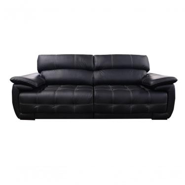Imagem de Sofá Retrátil E Reclinável De Couro Filipinas 2,40 M Preto Pigmentado - Mempra Design