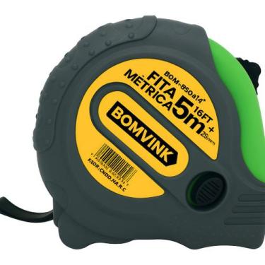 Imagem de Trena 5mts Profissional Emborrachada Fita Métrica Com Trava - Bomvink