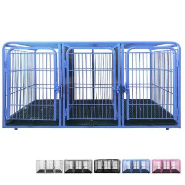 Imagem de Canil Gaiola Triplo Superior Cães Cachorro Pet Shop Tosa - Açomix, Azu