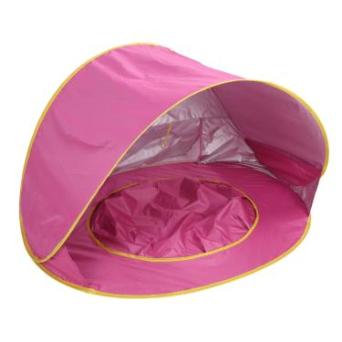 Imagem de Generic Tenda de Praia Pop-up, Abrigo Portátil de Praia para Bebês à Prova de Sol e Com Piscina Embutida e Bolsos de Armazenamento, para Piqueniques de Acampamento Em Viagens Ao Ar (Rosa)