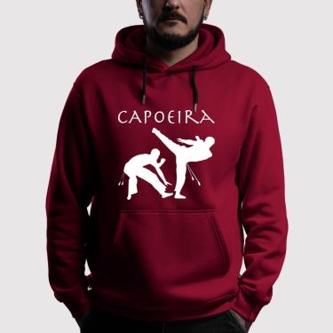 Imagem de Blusa de Moletom Flanelada Canguru Com Capuz Estampada Capoeira-Masculino