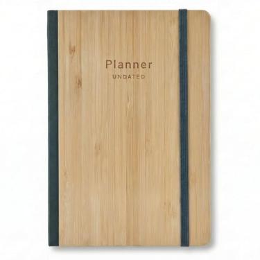 Imagem de AuroPlanner Agenda Luna Bamboo sem data, diário, mensal, semanal, capa dura, calendário 2025 2026 2027 (verde floresta)
