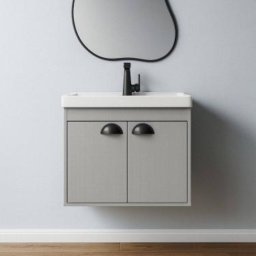 Imagem de Gabinete Armário para Banheiro 50cm MDF com Cuba - Siena Lineo