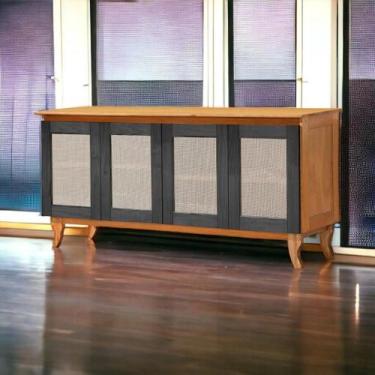 Imagem de Buffet 04 Portas Deltan 104 Imbuia e Preto Atraente - Atraente Móveis