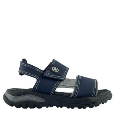 Imagem de Sandália Para Meninos Molekinho Autocolante Preto Azul 2430102-Masculino