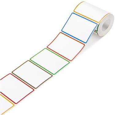 Imagem de 300 etiquetas de freezer removíveis em branco de 5 x 7 cm, à prova d'água, resistente a óleo e rasgos, adesivos para recipientes de alimentos, frascos, despensa e preparação de refeições (brilhante)