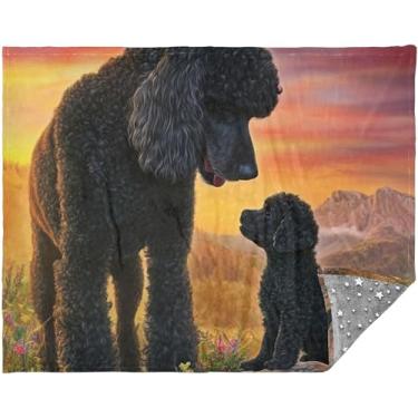 Imagem de TSENQUE Cobertores e mantas personalizadas de cachorro Poodle para mulheres 177,8 cm x 139,7 cm Cobertor de lã divertido