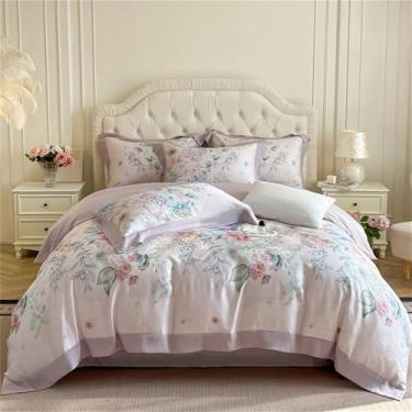 Imagem de Conjunto de cama com bordado dourado em algodão egípcio sedoso, incluindo capa de edredom, lençol e fronhas (2 unidades) e lençol de baixo com elástico (1,5 MB).