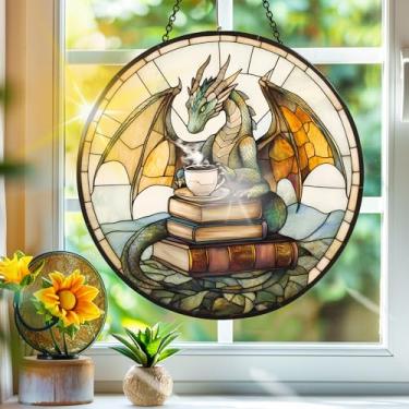 Imagem de Apanhador de sol de acrílico colorido, apanhadores de sol, dragão livro, decoração de janela, arte de parede de criador de arco-íris, para quarto, varanda, interior, exterior, jardim, enfeites de