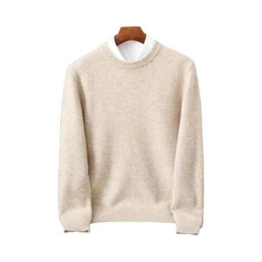 Imagem de Suéter Masculino Oversized De Cashmere Gola O Pulôver Solto M-3XL Tric