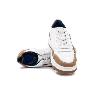 Imagem de Tênis Pegada Masculino Couro e Elástico Napa Soft Branco/camurça Mascavo 111704-09 37