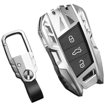 Imagem de Capa de chave remota de carro em liga de zinco compatível com VW Passat B8/Magotan compatível com Skoda Kodiaq/Superb A7/capa de chave inteligente(Silvery Pro)