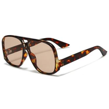 Imagem de Óculos de Sol Oversized com Estampa de Leopardo para Homens e Mulheres, Proteção UV400, Ideais para Esportes ao Ar Livre, Corrida e Ciclismo.