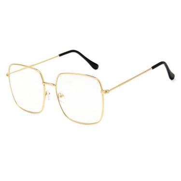 Imagem de Óculos de Sol Punk com Armação Grande de Metal, Unissex, Proteção UV400, Ideais para Esportes ao Ar Livre, Corrida e Ciclismo, Dourado e Transparente