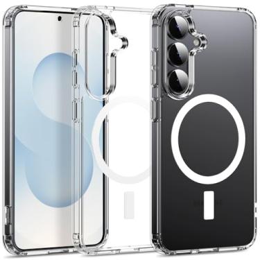 Imagem de CASEVASN Capa para celular compatível com Samsung Galaxy S25 Plus, híbrida resistente a arranhões, transparente, TPU (poliuretano termoplástico) com absorção de choque, fina e flexível de silicone