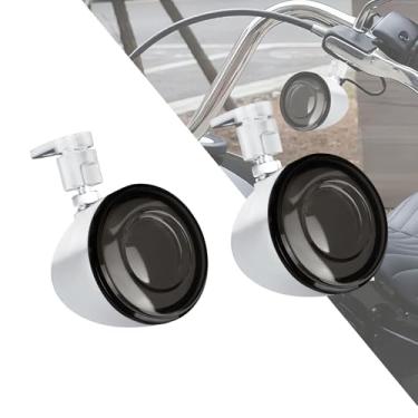 Imagem de HDBUBALUS Luzes de direção de LED com kit de realocação para Harley Sportster 883 1200 Dyna Touring Road King FLHR Road Glide Softail 1986-2024 (preto + cromado)