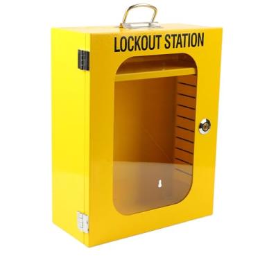 Imagem de Cryfokt Armário Montado na Parede de Aço Industrial Durável Estação de Etiquetagem de Bloqueio para Serviço de Máquina, Com Porta Transparente para Trabalhadores de Armazém