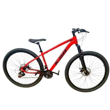 Imagem de Bicicleta Aro 29 KSW XLT 21 V MTB Index Disco Mecânico Suspensão 80mm Unissex (Vermelho/Preto, 15)